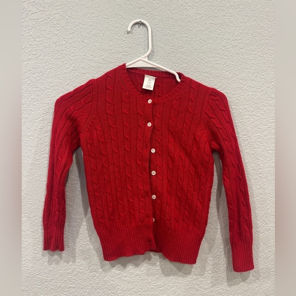 Girls J Crew Crewcuts Red Holiday Christmas Sweater - 6-7 - Picture 1 of 3